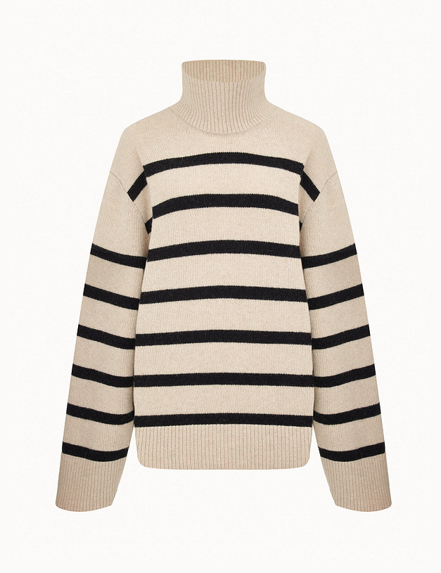 Бежевый женский свитер в полоску MASCOTTE 990-5201-7528 | ракурс 8