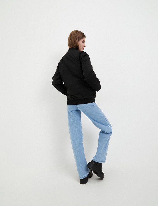 Черный женский бомбер MASCOTTE 234-3302-2402 | ракурс 1