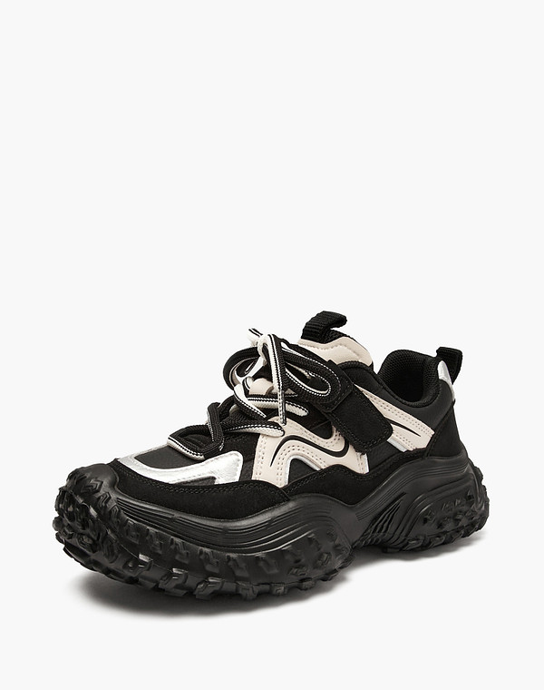 234-522521-0602 Полуботинки для активного отдыха мальч./девич. кож.спилок/текстиль черн-молочн, Mascotte JUNIOR