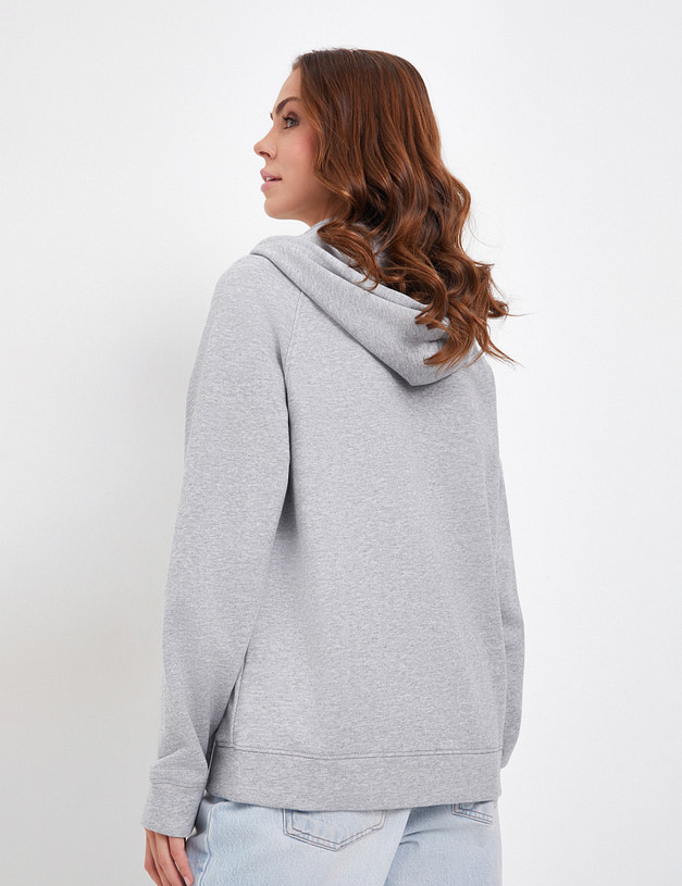 Серое женское худи на молнии MASCOTTE 848-4119-2610 | ракурс 5