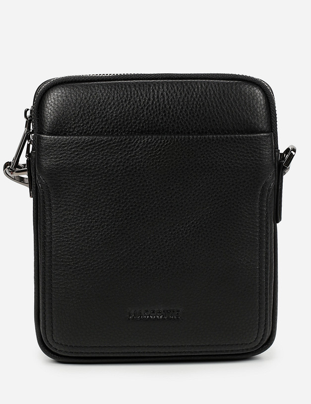 Черная кожаная мужская сумка MASCOTTE 622-1118-102 | ракурс 2