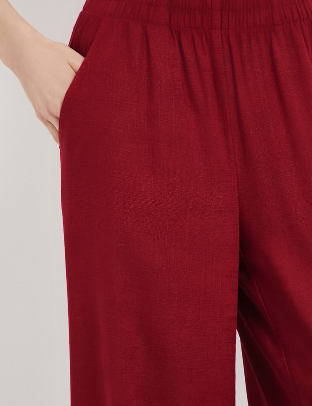 Бордовые женские брюки MASCOTTE 790-5104-2705 | ракурс 3