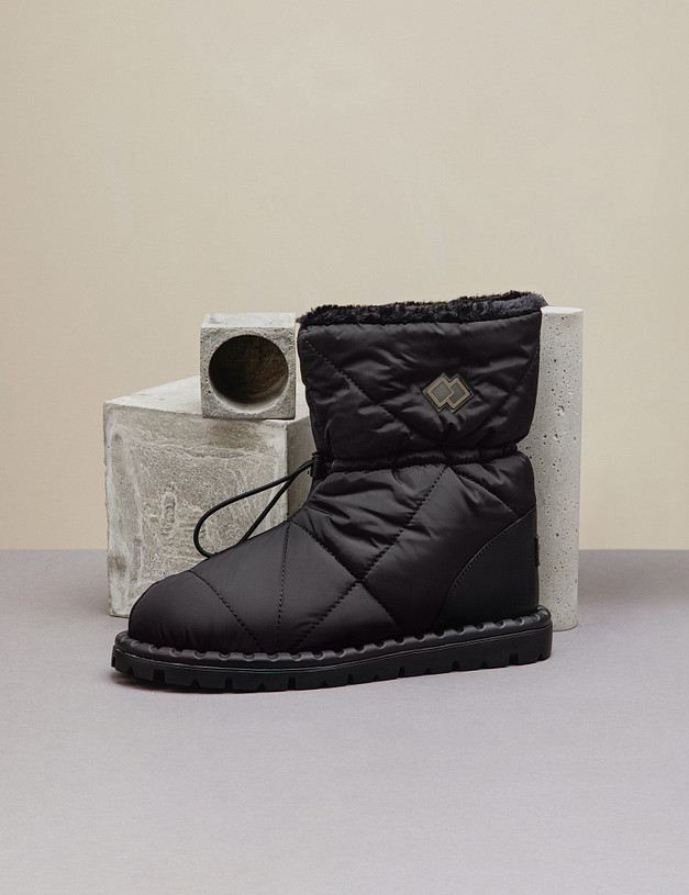 Черные женские дутики с лого MASCOTTE 128-221851-0202 | ракурс 1