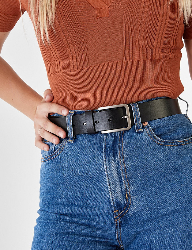 Черный женский ремень MASCOTTE 701-1210-602 | ракурс 1