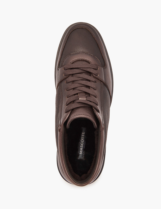 Коричневые мужские полуботинки на меху MASCOTTE 22-3270634-0109 | ракурс 4
