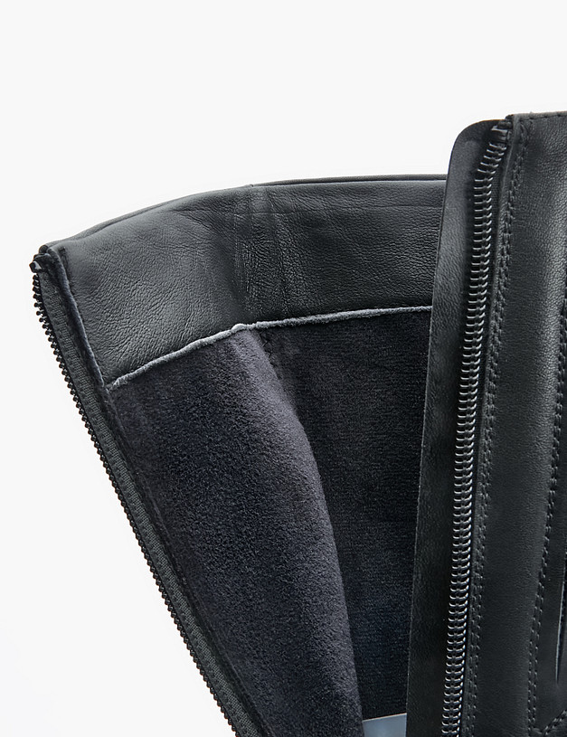 Черные женские сапоги на квадратном каблуке MASCOTTE 233-221822-0102 | ракурс 8