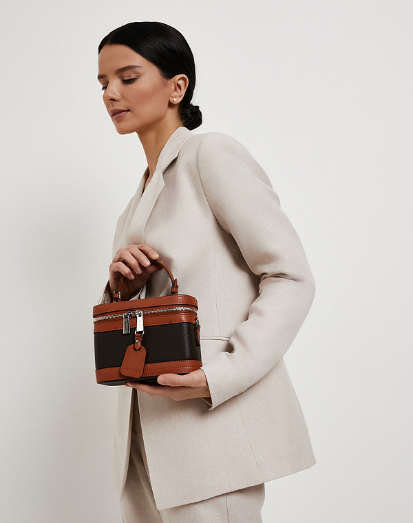 602-6109-609 Сумка женская и.кожа/текстиль корич-рыж, S, Mascotte