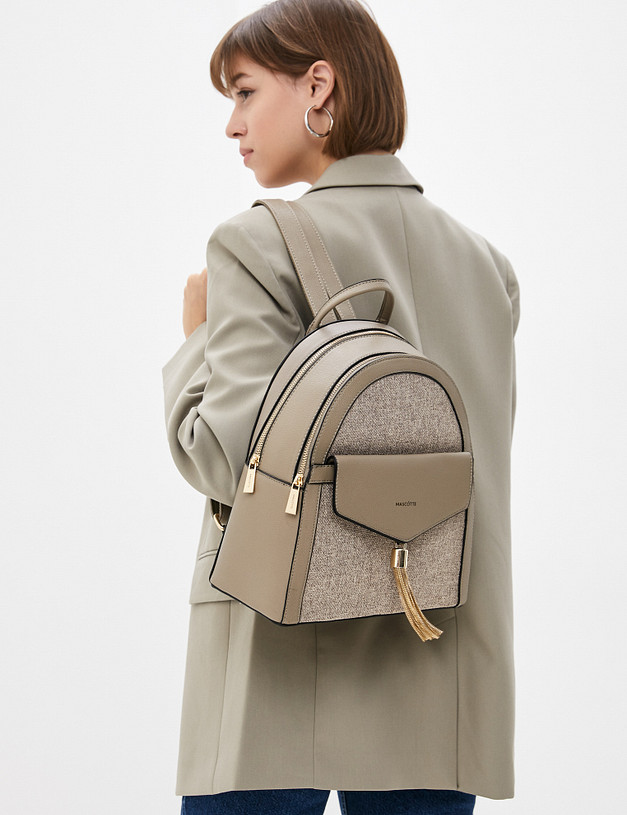 Бежевый женский рюкзак MASCOTTE 610-1205-608 | ракурс 1