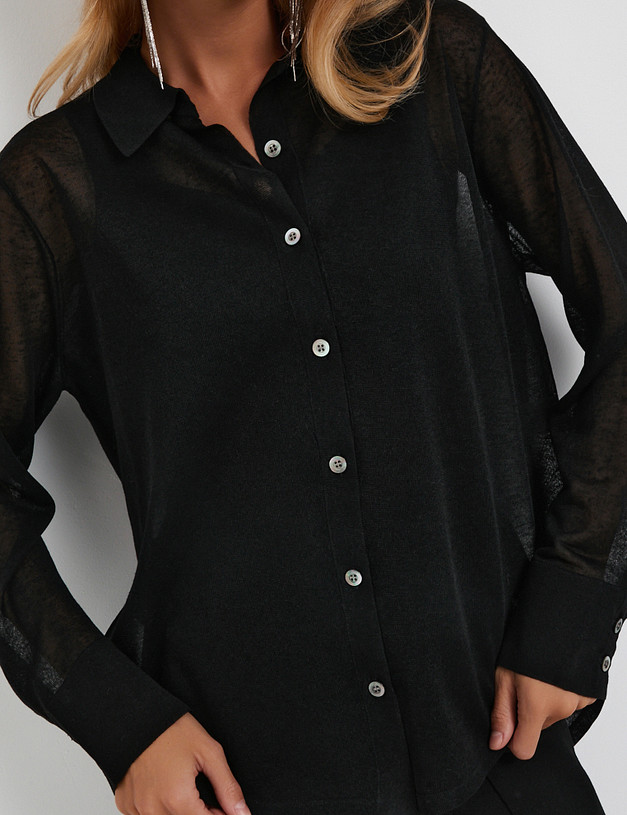 Черная женская рубашка MASCOTTE 852-5116-2702 | ракурс 4