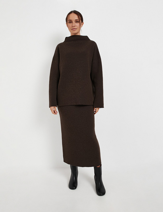 Коричневый женский шерстяной костюм MASCOTTE 990-5203-7509 | ракурс 1