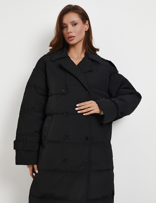 Черное женское пальто MASCOTTE 852-5223-2402 | ракурс 2