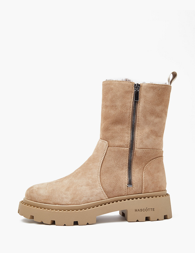 Бежевые женские зимние ботинки MASCOTTE 233-3201736-3671M | ракурс 1