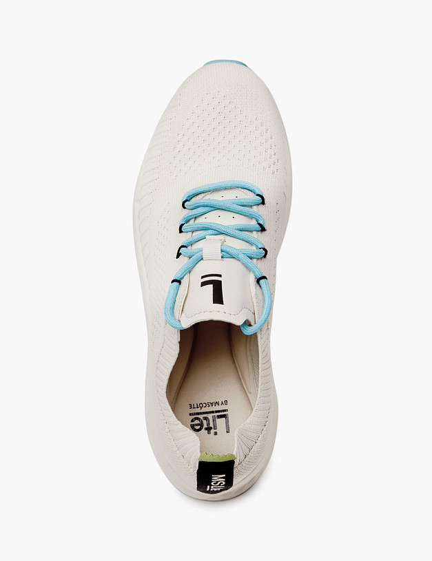 Молочные женские кроссовки из текстиля MASCOTTE 181-411621-0201 | ракурс 5