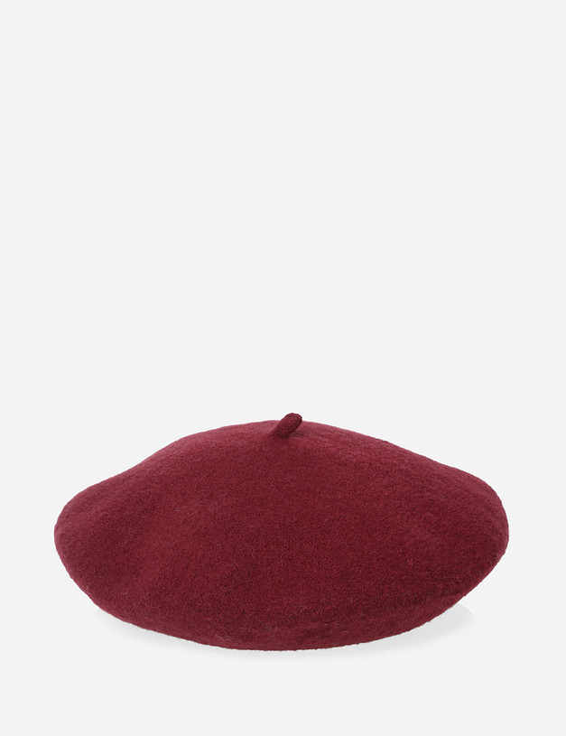 Бордовый шерстяной женский берет MASCOTTE 781-9214-505 | ракурс 4