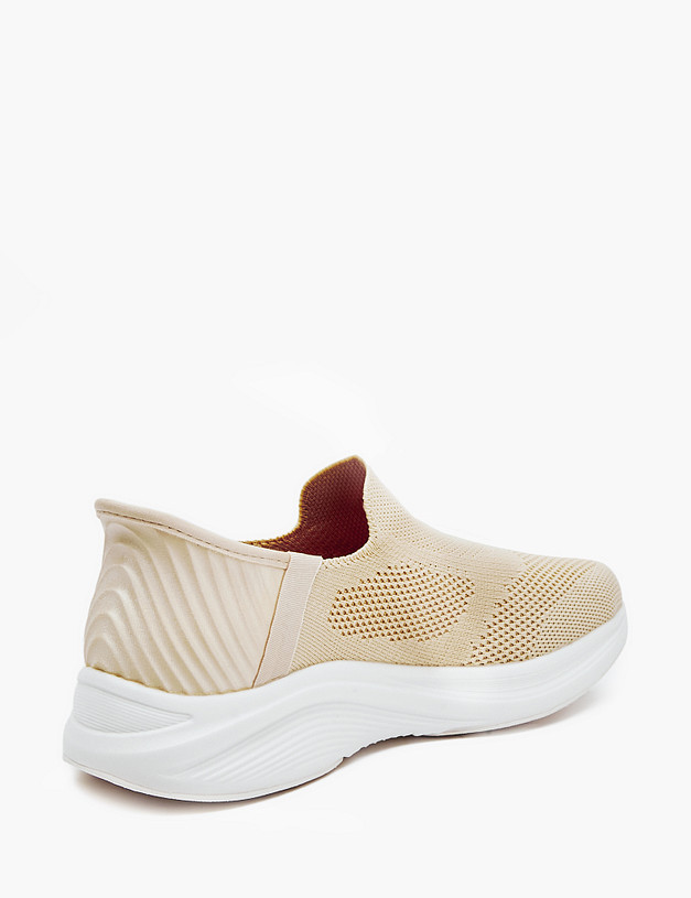 Бежевые текстильные женские кроссовки  MASCOTTE 181-411221-0208 | ракурс 3