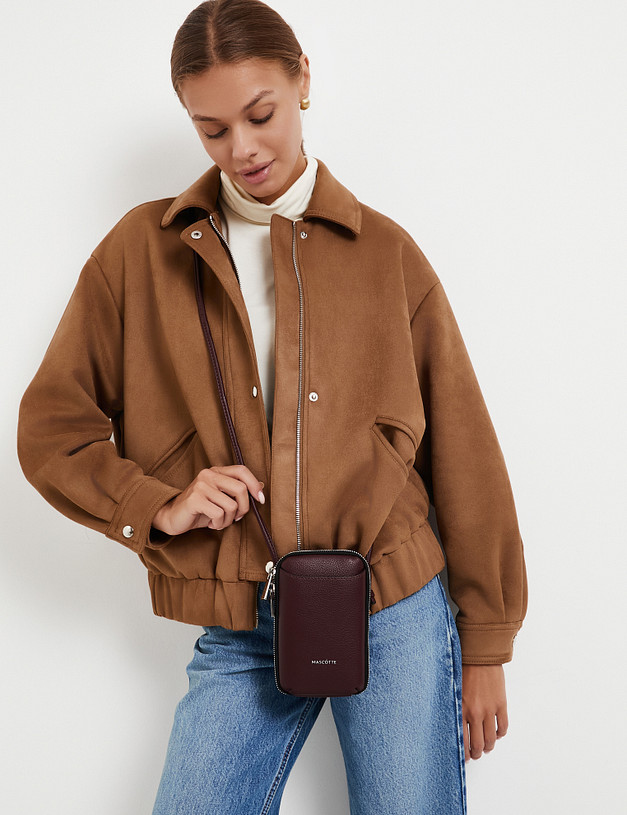 Бордовая женская сумка для мобильного MASCOTTE 610-5201-605 | ракурс 1