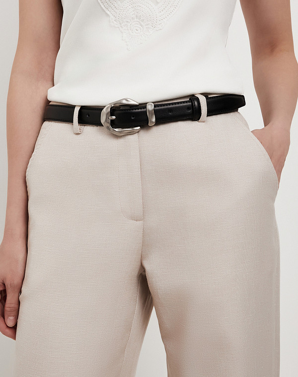 701-6114-602 Ремень жен. кож.спилок/кож.спилок черн, Mascotte