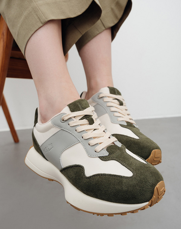 234-414121-0210 Полуботинки для активного отдыха женские текстиль-кож.спилок/текстиль молочн-зелен, Mascotte Lite