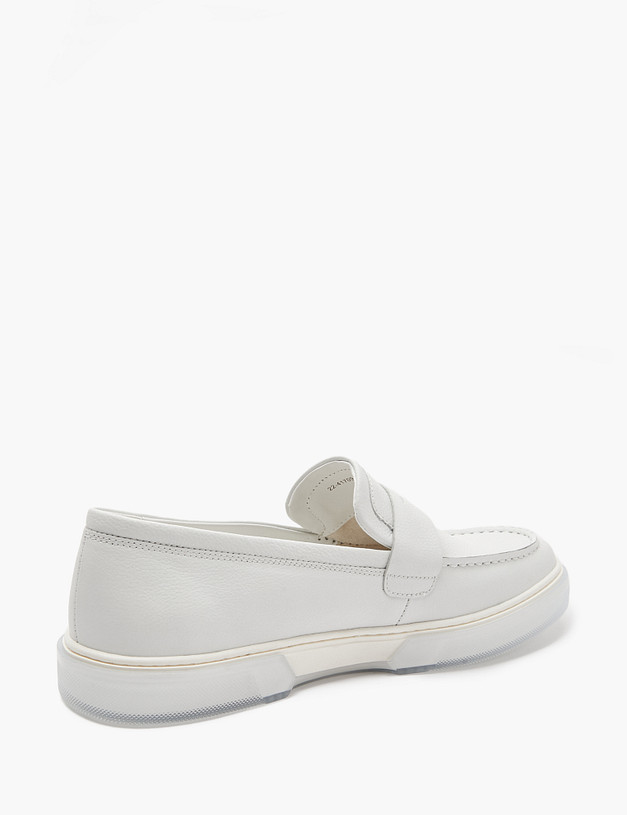 Белые кожаные мужские лоферы MASCOTTE 22-4170915-8115M | ракурс 4