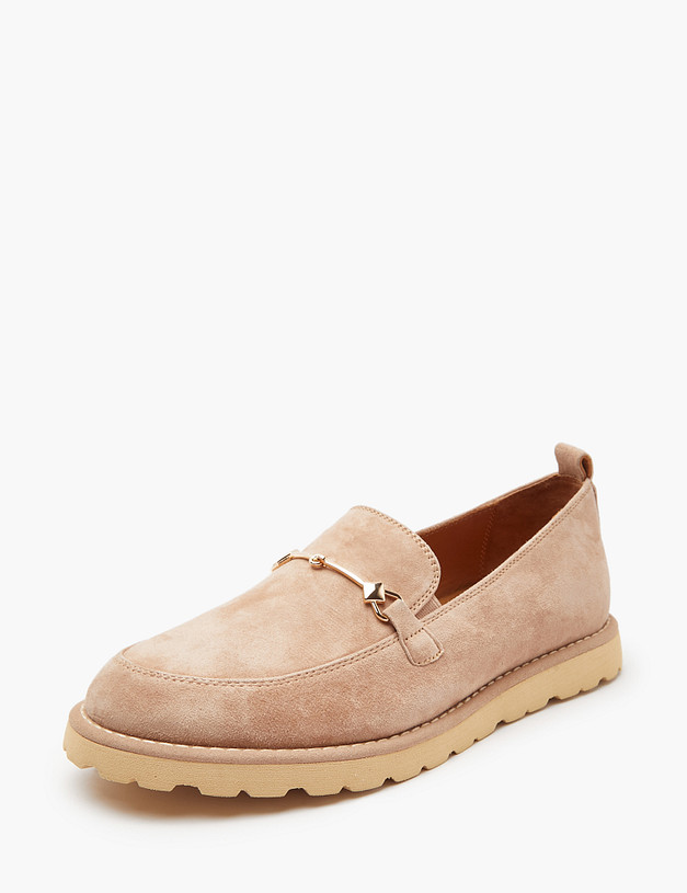 Бежевые велюровые женские лоферы MASCOTTE 22-4120812-3612M | ракурс 4