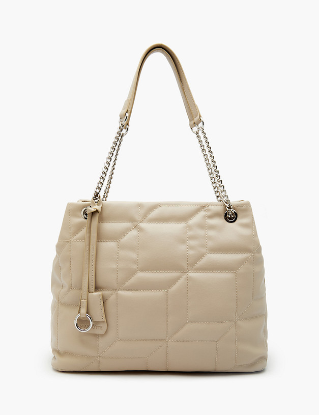 Бежевая стеганая женская сумка MASCOTTE 670-3104-601 | ракурс 2 Бежевая стеганая женская сумка MASCOTTE 670-3104-601 | ракурс 2