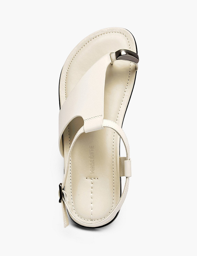 Молочные женские сандалии MASCOTTE 15-612211-0101 | ракурс 4