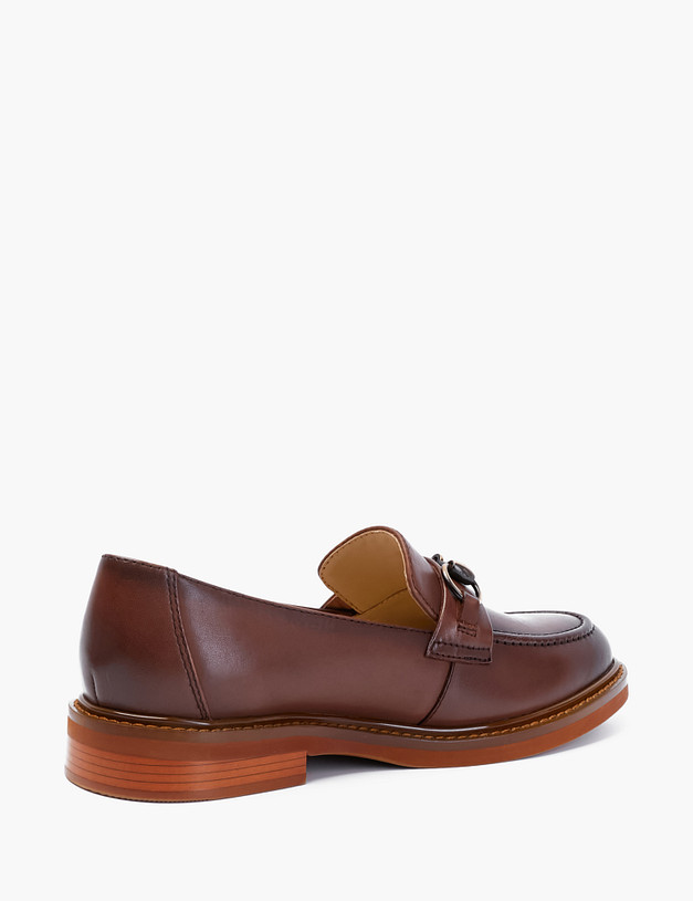 Коричневые женские лоферы из кожи MASCOTTE 22-110114-0109 | ракурс 4