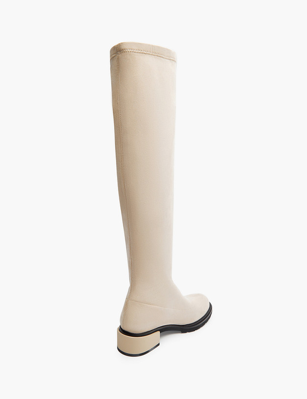 Бежевые женские ботфорты MASCOTTE 100-121821-2408 | ракурс 4 Бежевые женские ботфорты MASCOTTE 100-121821-2408 | ракурс 4