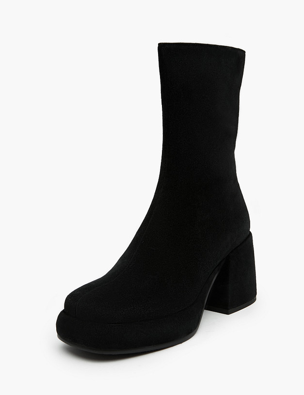 Черные женские ботильоны из велюра MASCOTTE 126-320321-3605M | ракурс 2