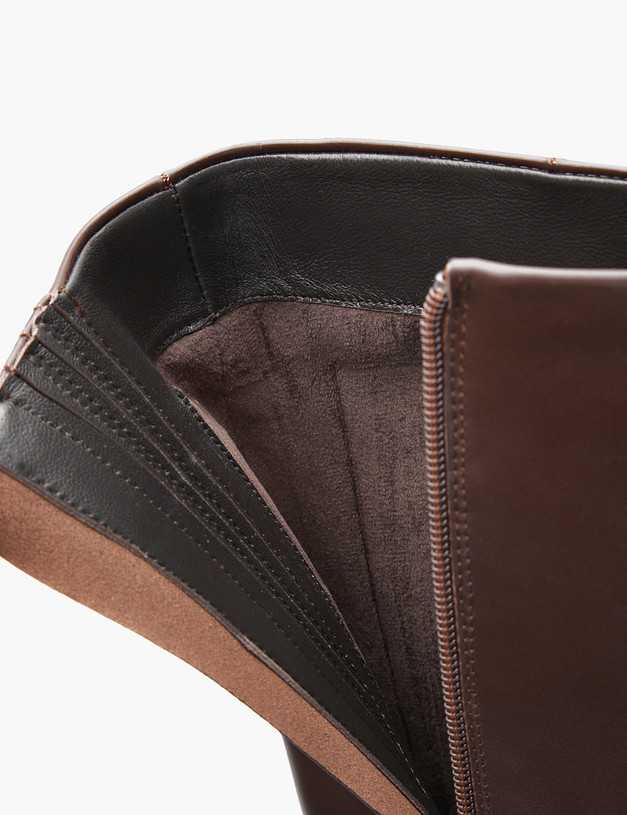 Коричневые кожаные женские сапоги MASCOTTE 233-4244126-7166M | ракурс 7