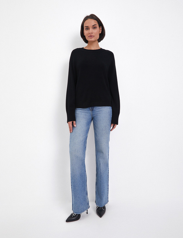 Черный женский джемпер из шерсти MASCOTTE 852-4230-502 | ракурс 5