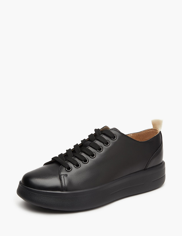 Черные кожаные женские кеды MASCOTTE 58-0161511-3100M | ракурс 2