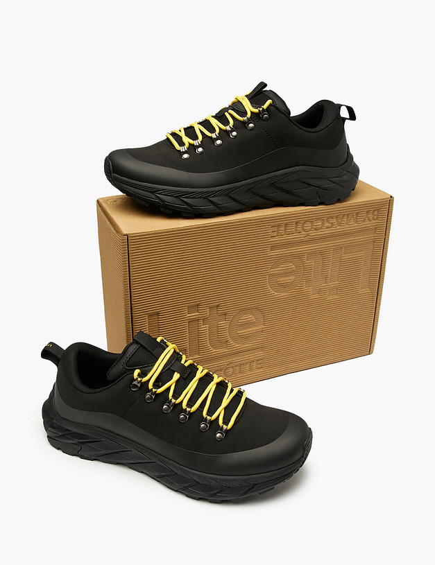 Черные мужские кроссовки с желтыми шнурками MASCOTTE 151-521021-0202 | ракурс 7