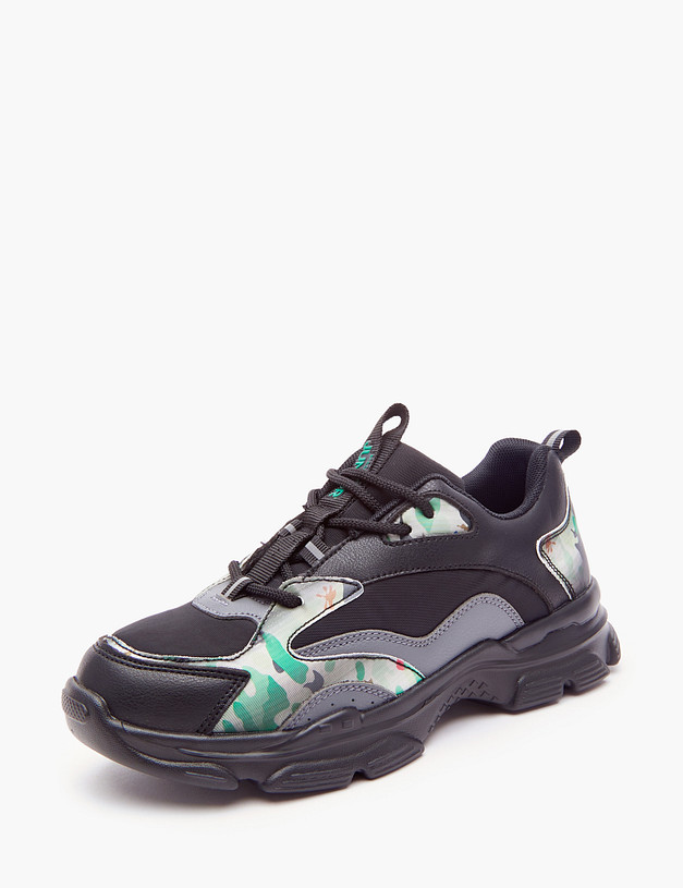 Черные детские кроссовки с цветными вставками MASCOTTE 189-323922-0602 | ракурс 3