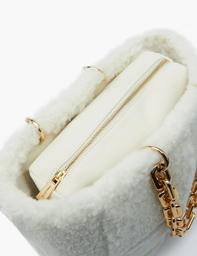 Белая меховая женская сумка MASCOTTE 660-2221-401 | ракурс 3 Белая меховая женская сумка MASCOTTE 660-2221-401 | ракурс 3