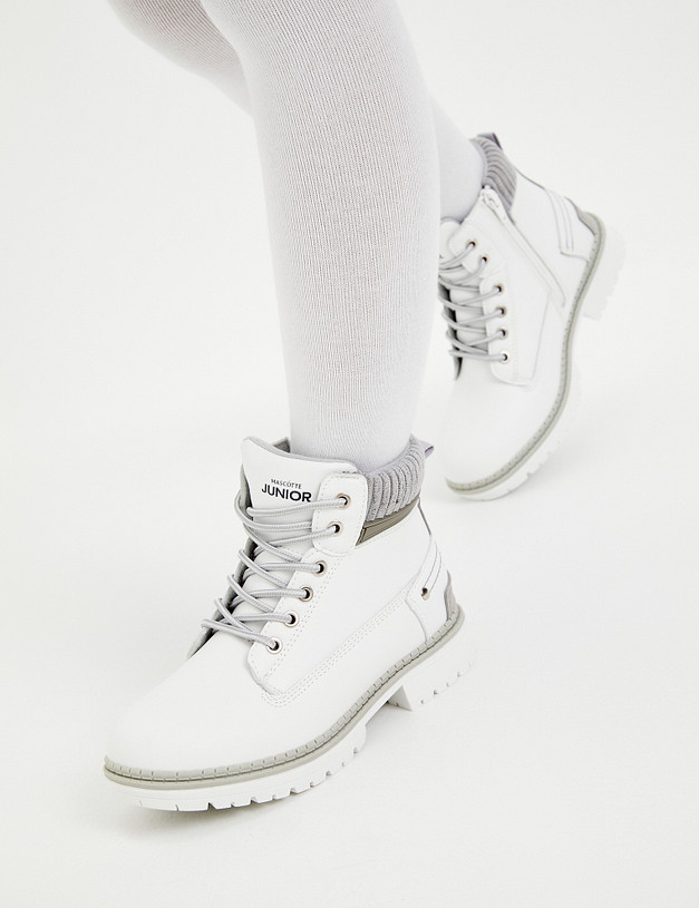 Белые ботинки для девочек MASCOTTE 18-323721-0601 | ракурс 8