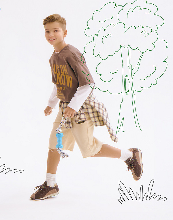 234-615721-0609 Полуботинки для активного отдыха мальч./девич. и.кожа-велюр/текстиль корич, Mascotte JUNIOR