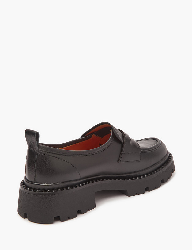 Черные кожаные женские лоферы MASCOTTE 233-3201813-3100M | ракурс 3