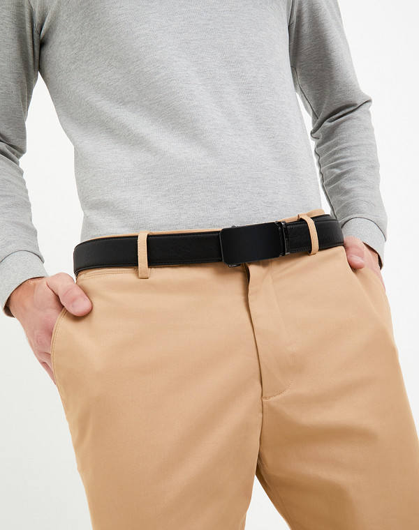 703-3213-602 Ремень муж. кож.спилок/кож.спилок черн, Mascotte