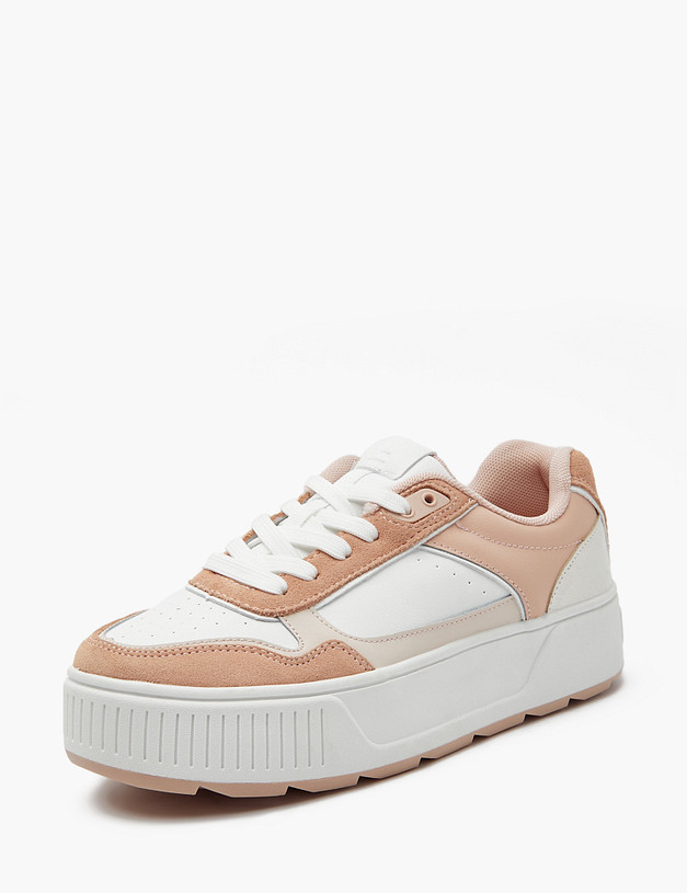 Белые женские кеды на платформе MASCOTTE 151-410121-0606 | ракурс 2 Белые женские кеды на платформе MASCOTTE 151-410121-0606 | ракурс 2