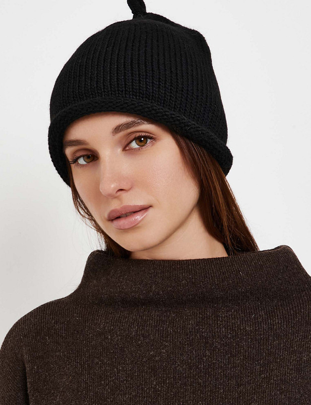 Черная женская шапка MASCOTTE 781-5204-7502 | ракурс 1