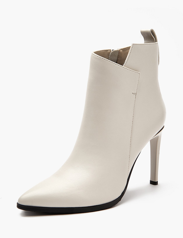 Молочные женские ботильоны из кожи MASCOTTE 100-210327-0501 | ракурс 4