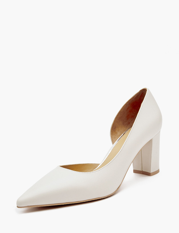 Молочные женские туфли на устойчивом каблуке MASCOTTE 172-4122712-6536M | ракурс 4