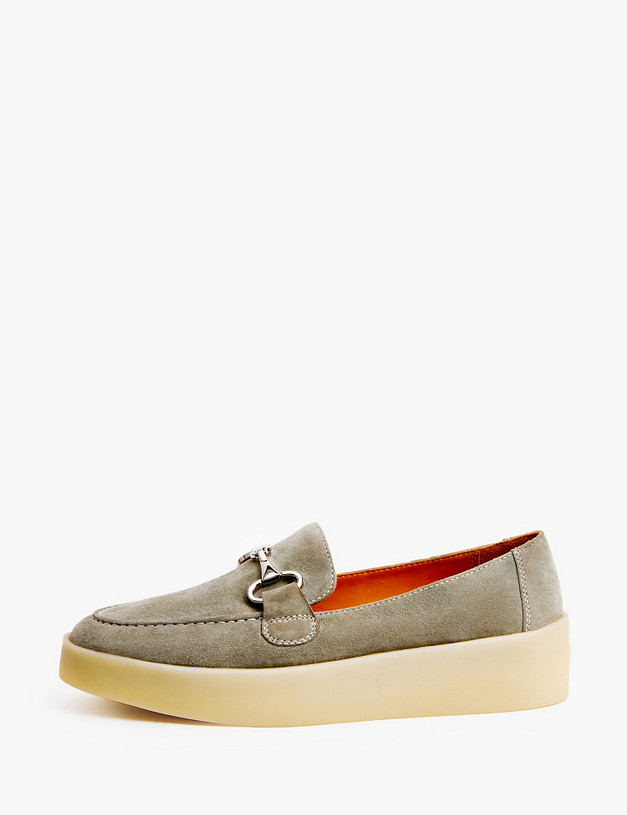 Зеленые женские лоферы из велюра MASCOTTE 22-3180211-4605M | ракурс 1