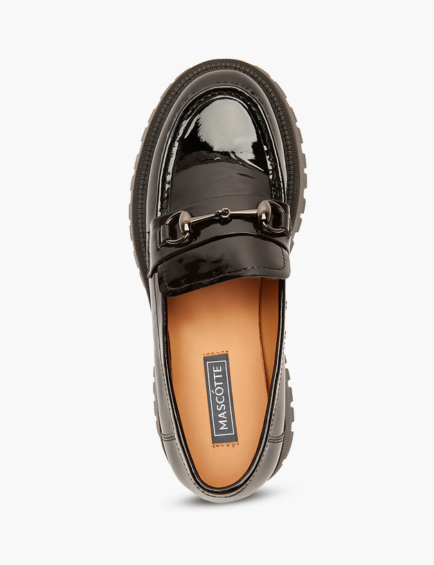 Черные лакированные женские лоферы MASCOTTE 234-123513-3701M | ракурс 4