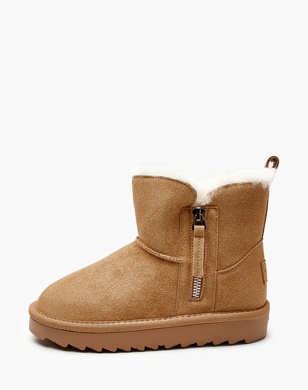 234-525031-0213 Ботинки девичьи велюр/мех рыж, Mascotte JUNIOR