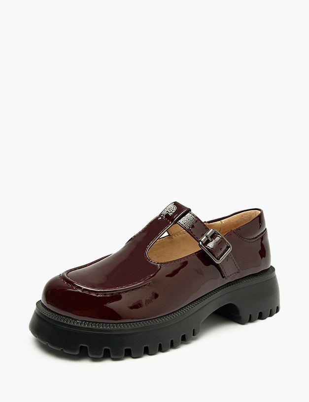 Бордовые туфли Мэри Джейн для девочек MASCOTTE 98-410515-0605 | ракурс 2