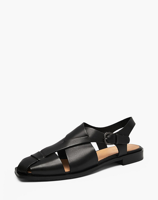 22-6121095-0102 Туфли летние женские нат.кожа/б.п. черн, Mascotte