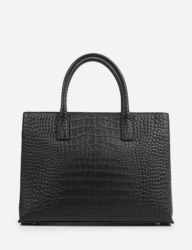 Черная женская сумка под рептилию MASCOTTE 660-1203-102 | ракурс 2