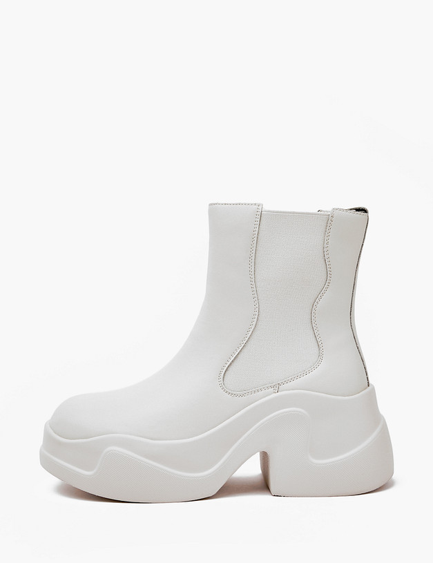 Молочные женские челси на платформе MASCOTTE 234-324721-0601 | ракурс 2